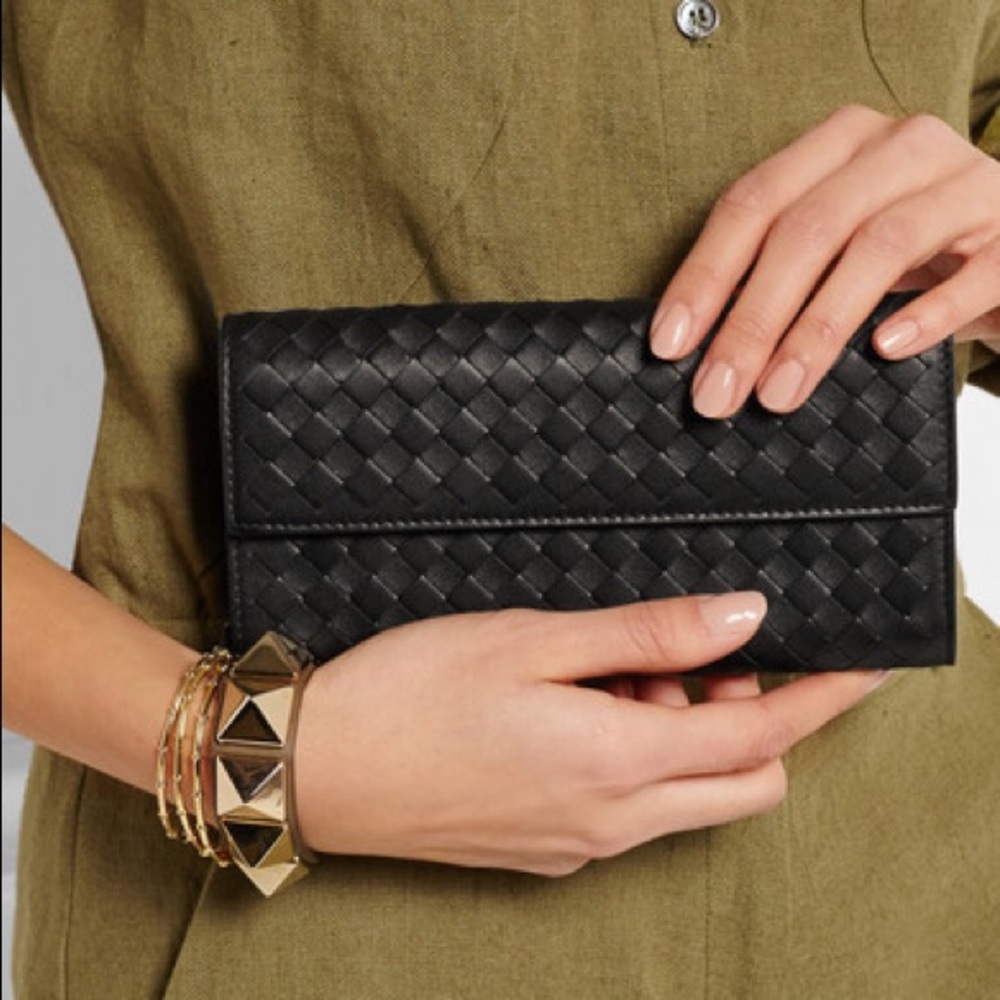 Bottega Veneta Intrecciato Black Leather Wallet